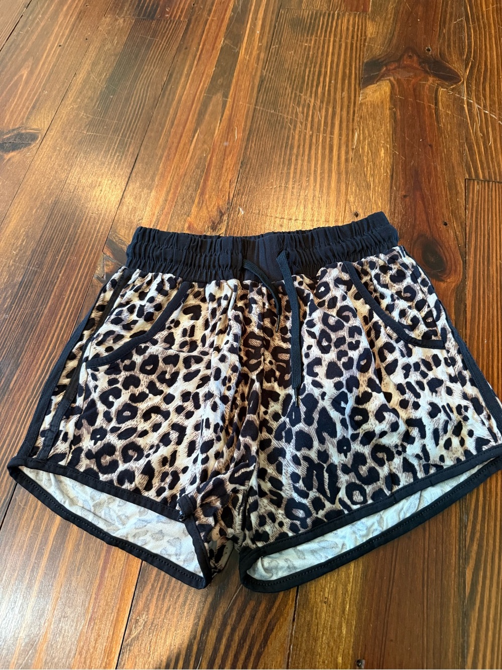 Always Leopard Print Athletic Shorts - Black Trim